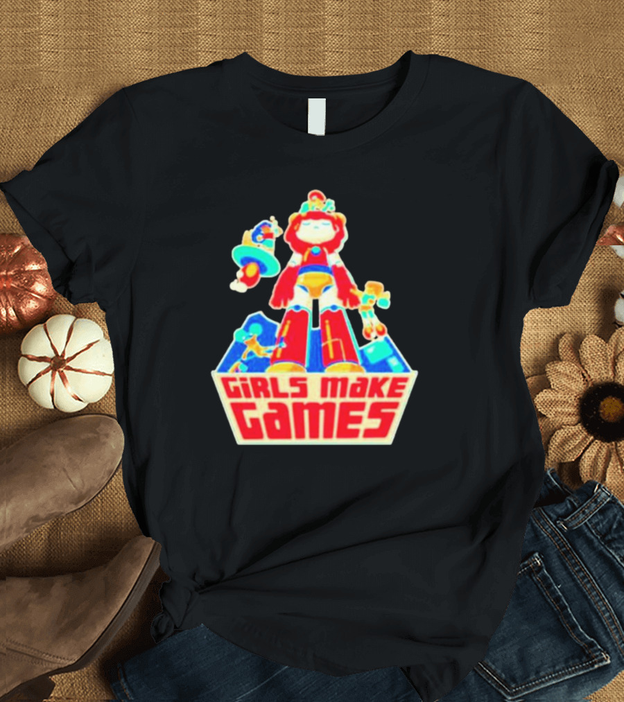 Girls Make Games Robot and Space Adventure T-Shirt