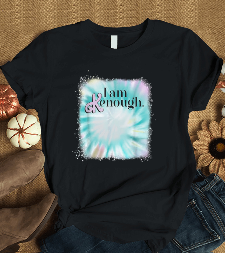 Pinky Ken I Am Ken Enough Tie-Dye Spiral Text T-Shirt
