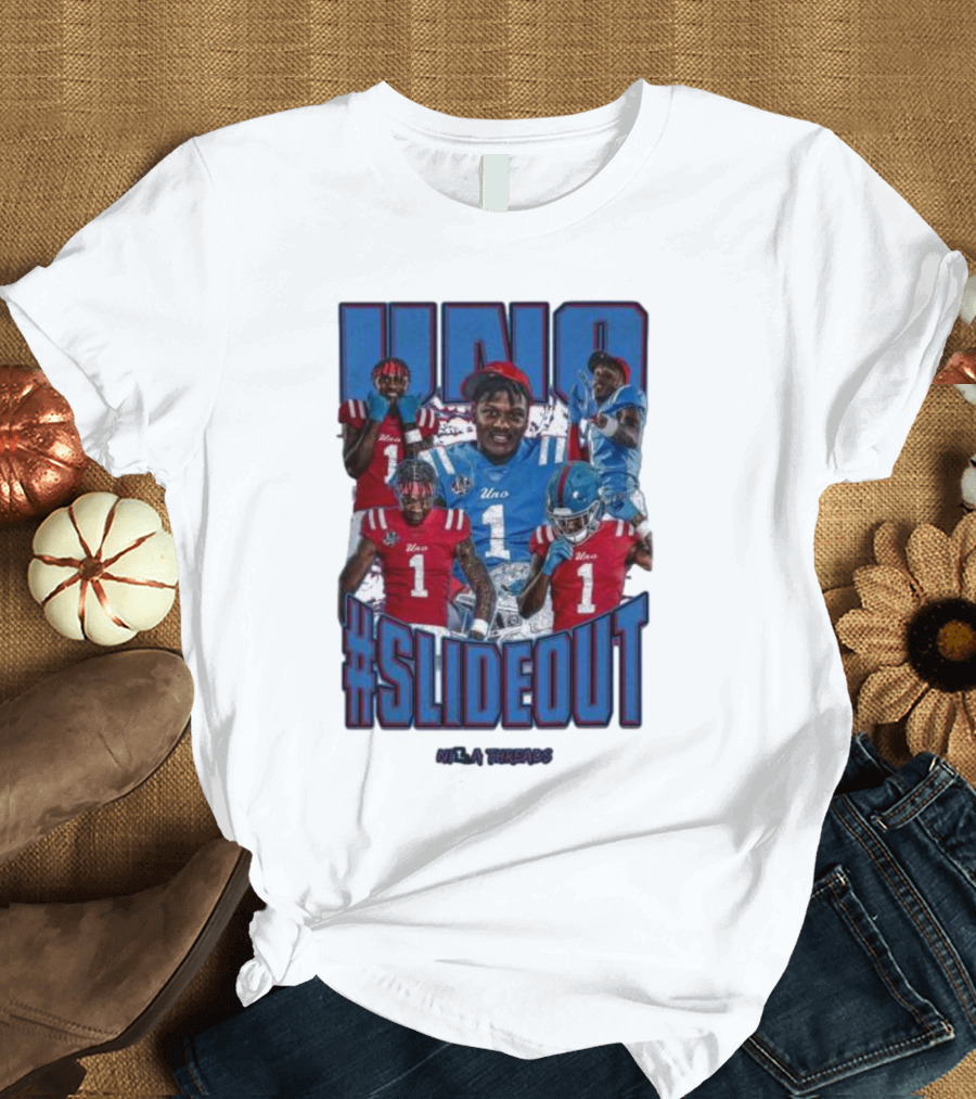 UNO Williams #Slideout Football Tribute in Red and Blue T-Shirt