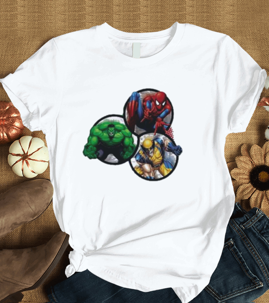 Marvel's Trinity Spider-Man Hulk Wolverine T-Shirt