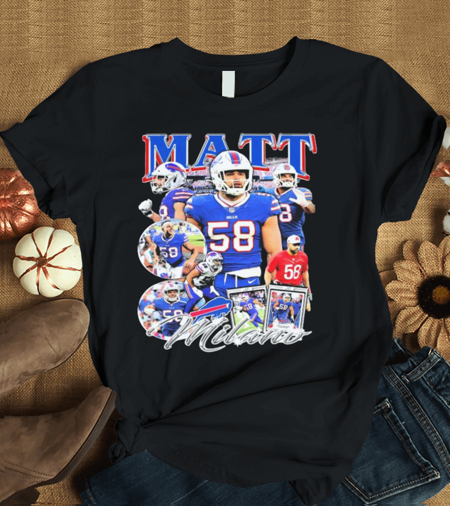 Buffalo Bills NFL Matt Milano 58 Football Highlights T-Shirt