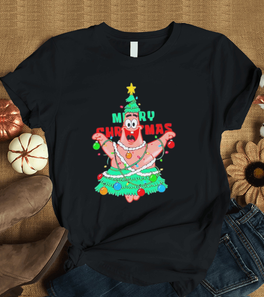 Patrick Tree Merry Christmas Lights T-Shirt
