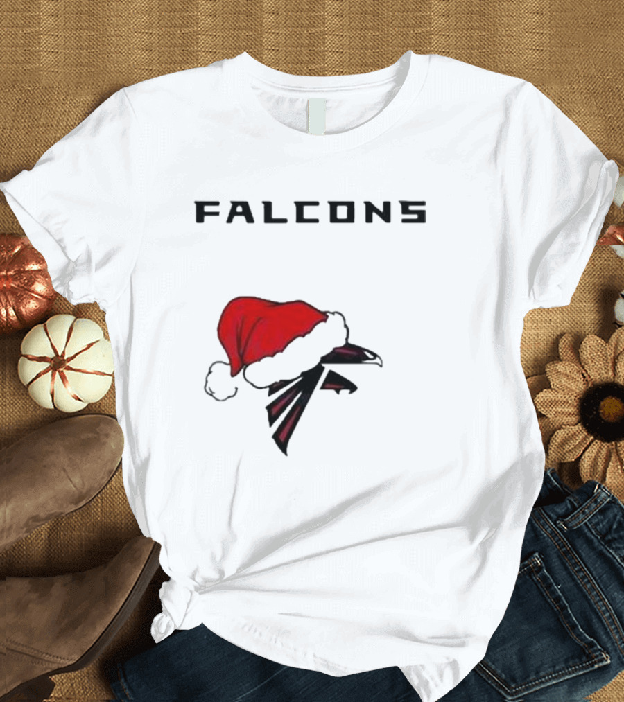 Falcons Santa Hat Christmas Atlanta T-Shirt