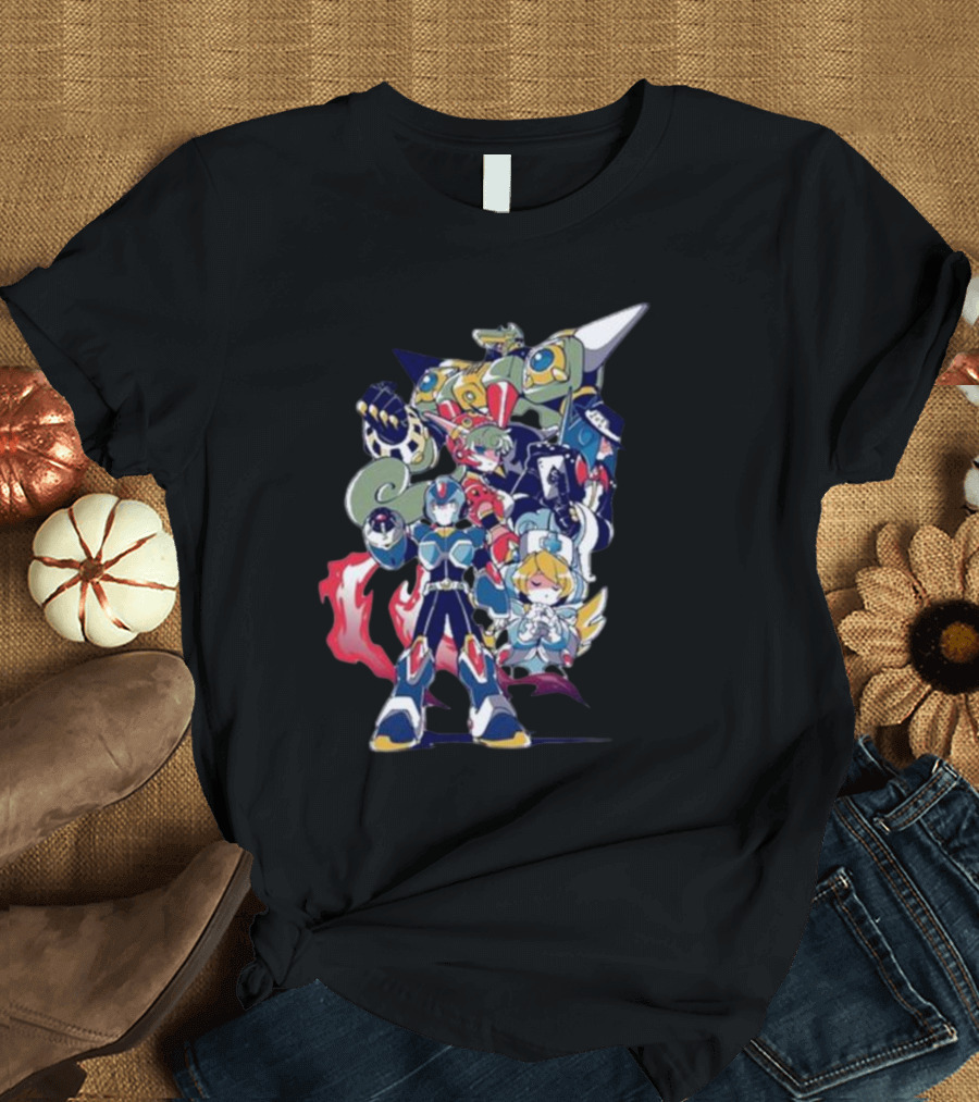 Mega Man Armor Heroes Unite Legends T-Shirt