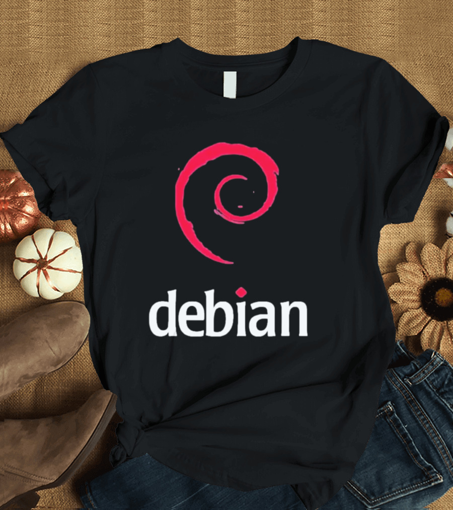 Jeff Geerling Debian GNU Linux Logo Spiral T-Shirt