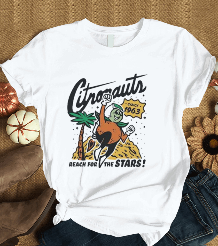 UCF Citronauts Since 1963 Reach for the Stars with Astronaut Orange and Palm Tree T-Shirt