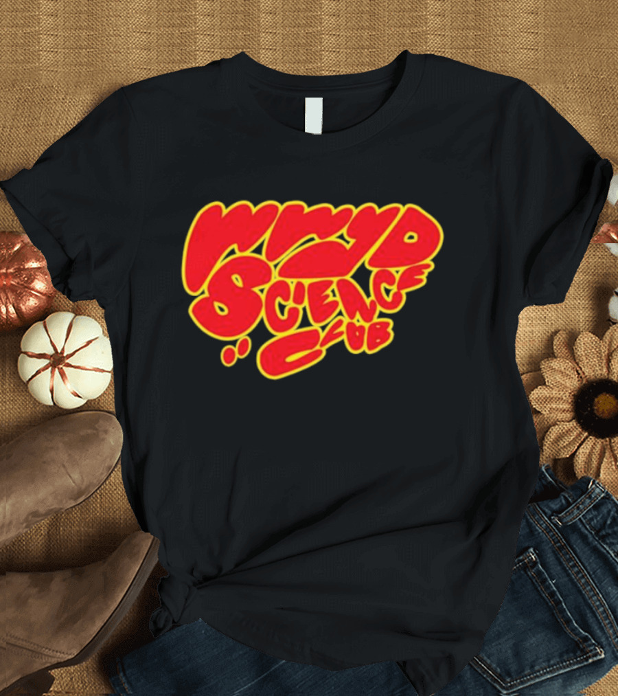Chigozie Obi WWYD Science Club Bold Red and Yellow Typography T-Shirt