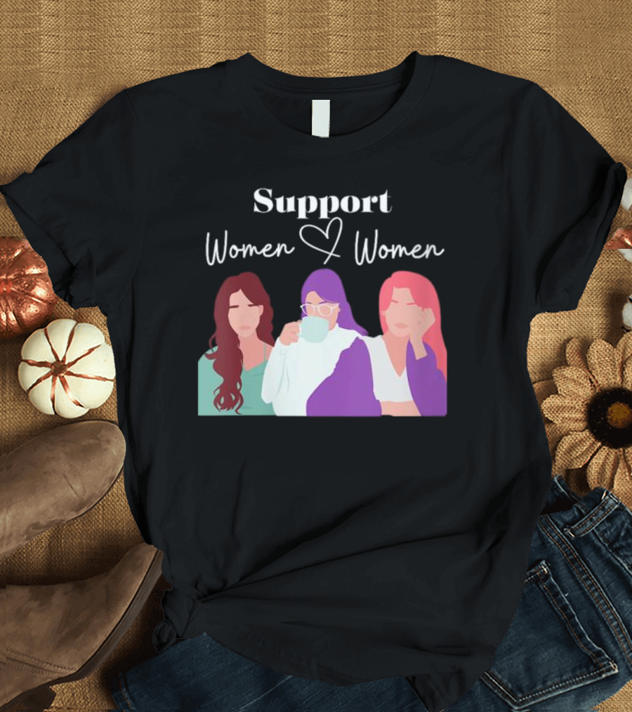 Support Women Love Women Boss Letter Print T-Shirt