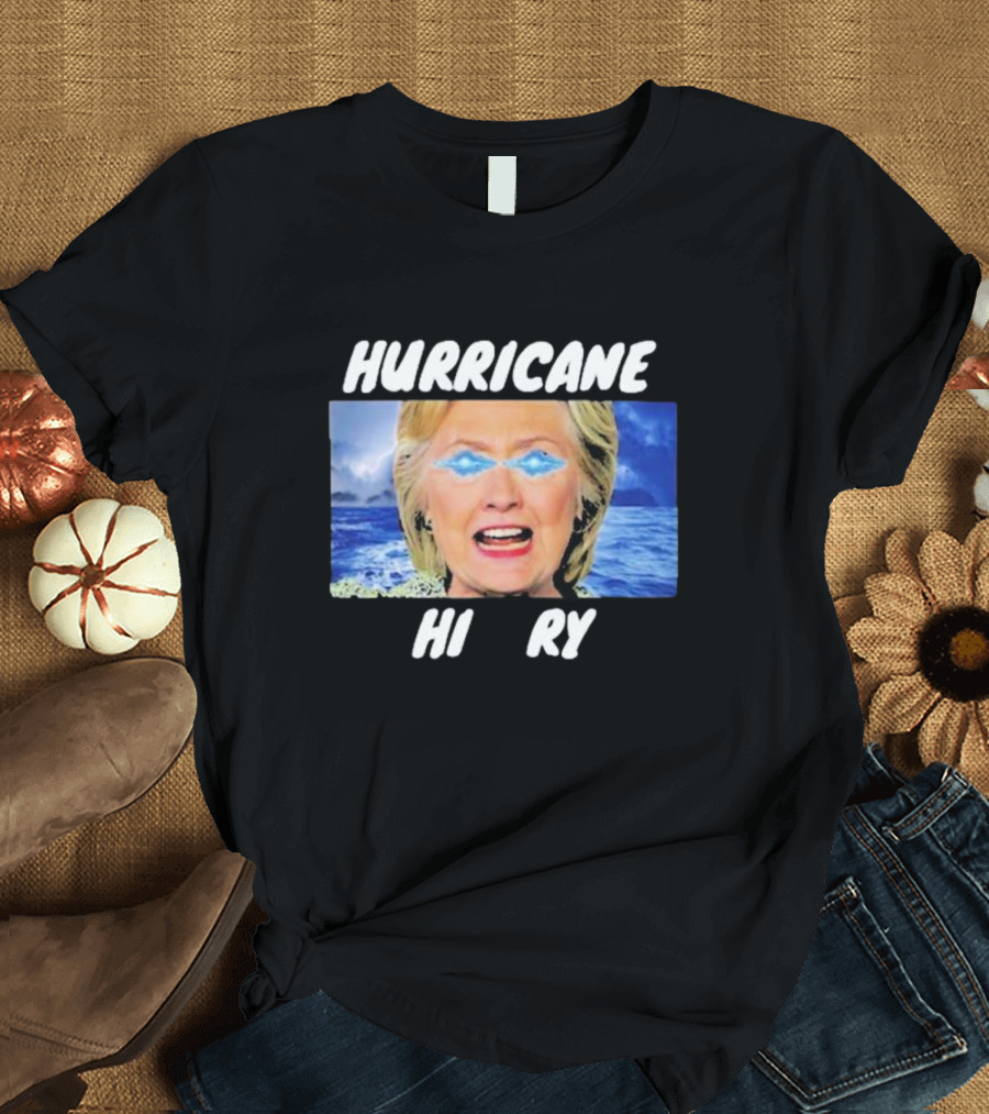 Hurricane Hilary Storm Face with Ocean and Lightning Eyes T-Shirt