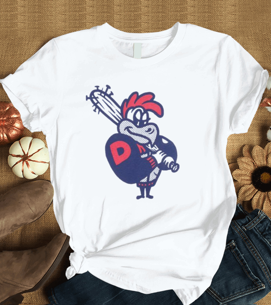 Dac Rooster Baseball Bat Retro Cartoon Character T-Shirt