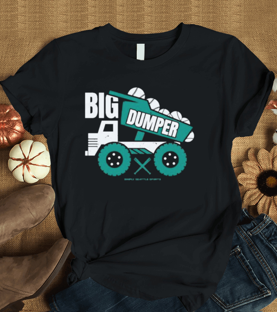 Big Dumper Simply Seattle Sports Truck Baseball T-Shirt