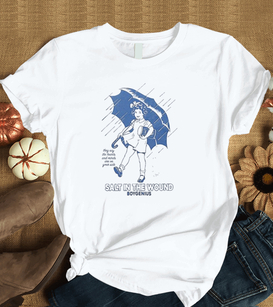 Salt in the Wound Boygenius They Say the Hearts and Minds Are on Your Side Silhouette Umbrella T-Shirt