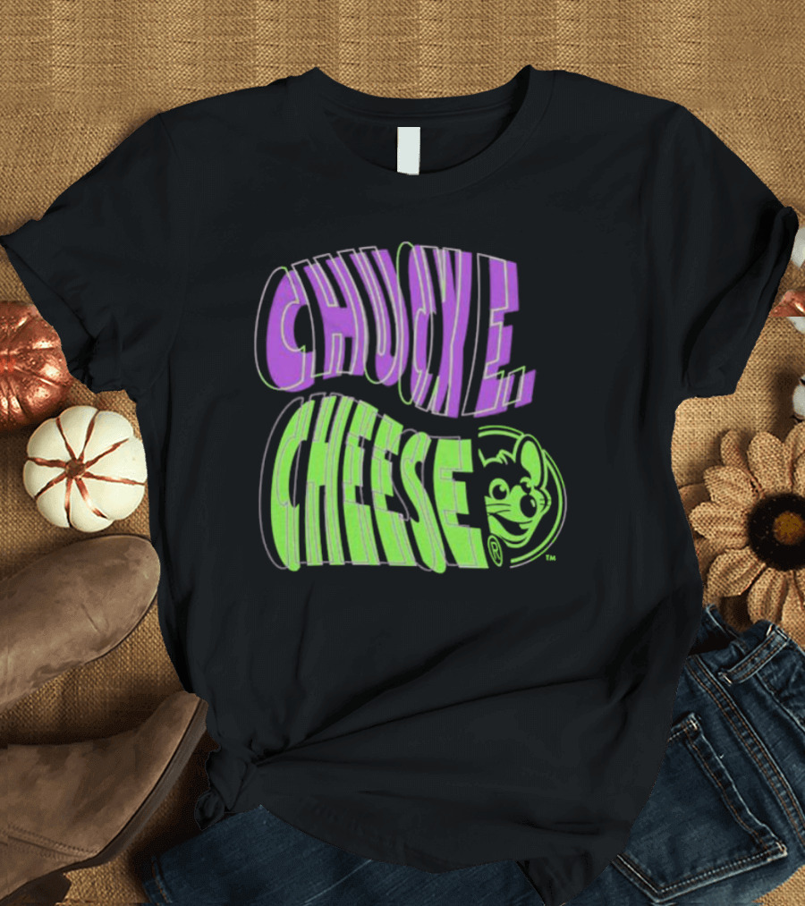 Chuck E. Cheese Spiral Text T-Shirt
