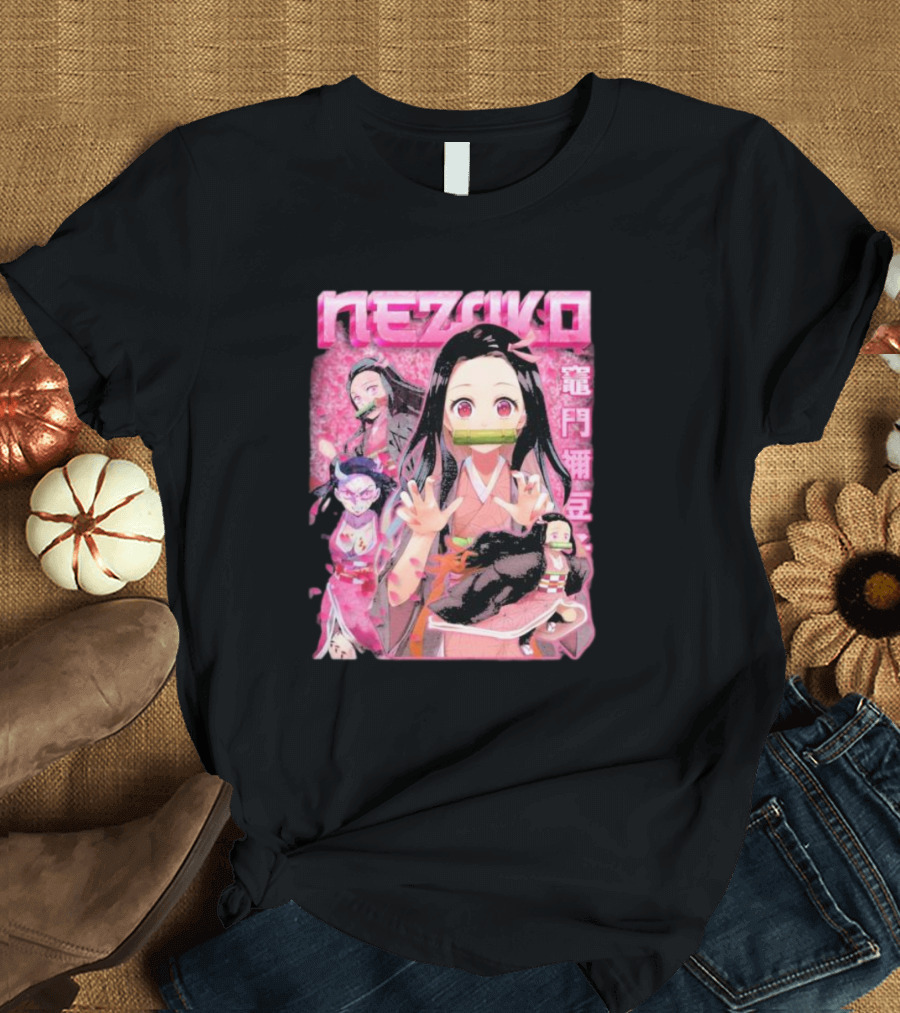 Nezuko Kamado Pink Anime Character T-Shirt