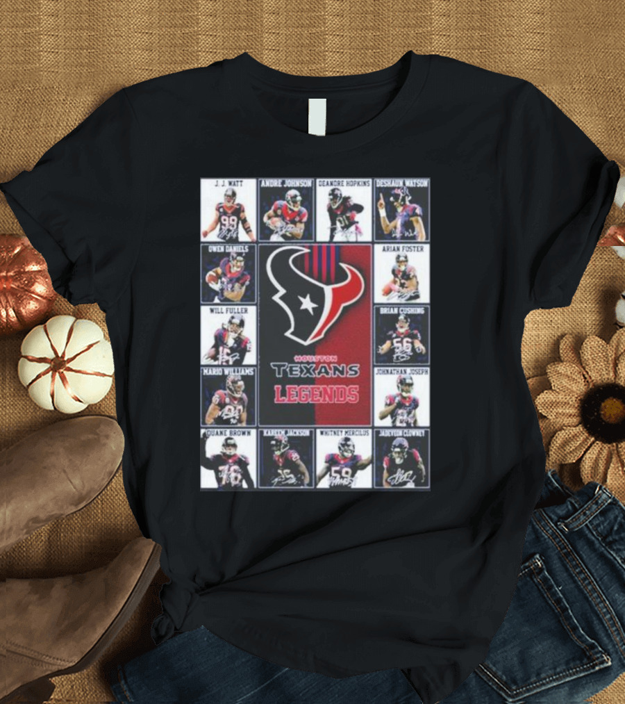 Houston Texans J.J. Watt Andre Johnson DeAndre Hopkins Deshaun Watson Arian Foster Legends T-Shirt