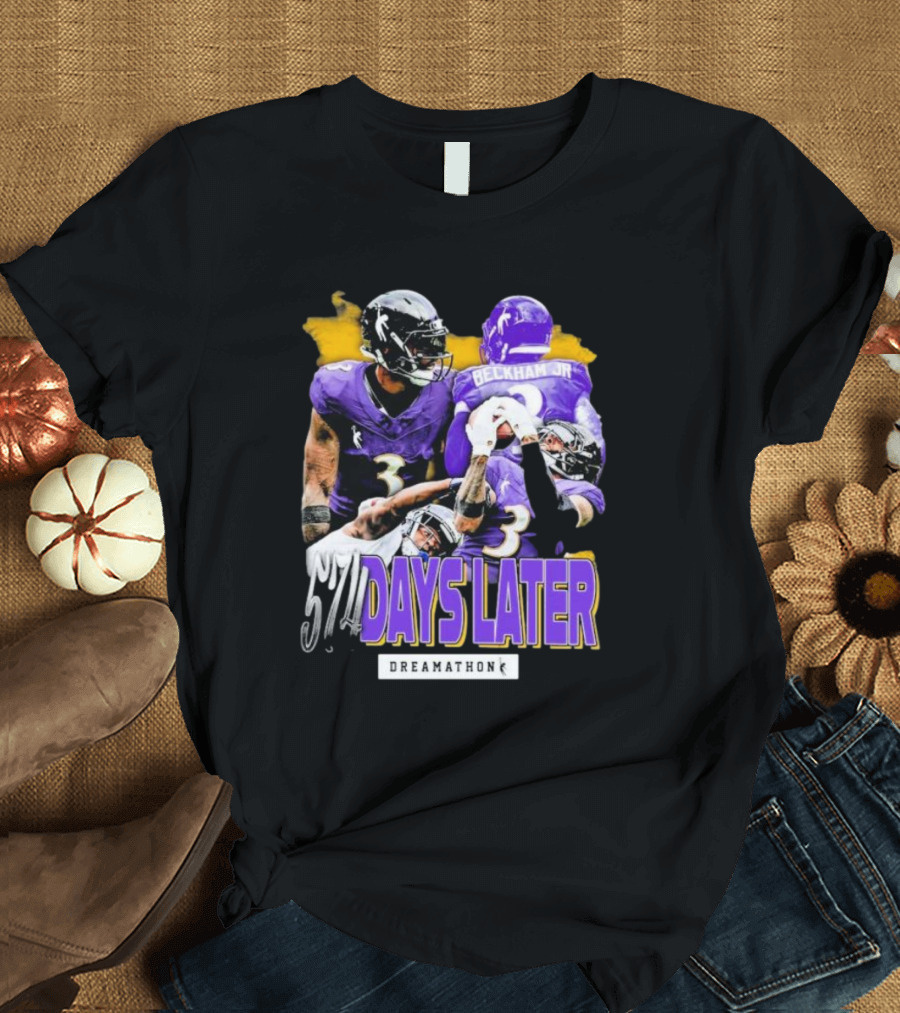 Odell Beckham Jr. 574 Days Later Dreamathon Ravens Football Journey T-Shirt
