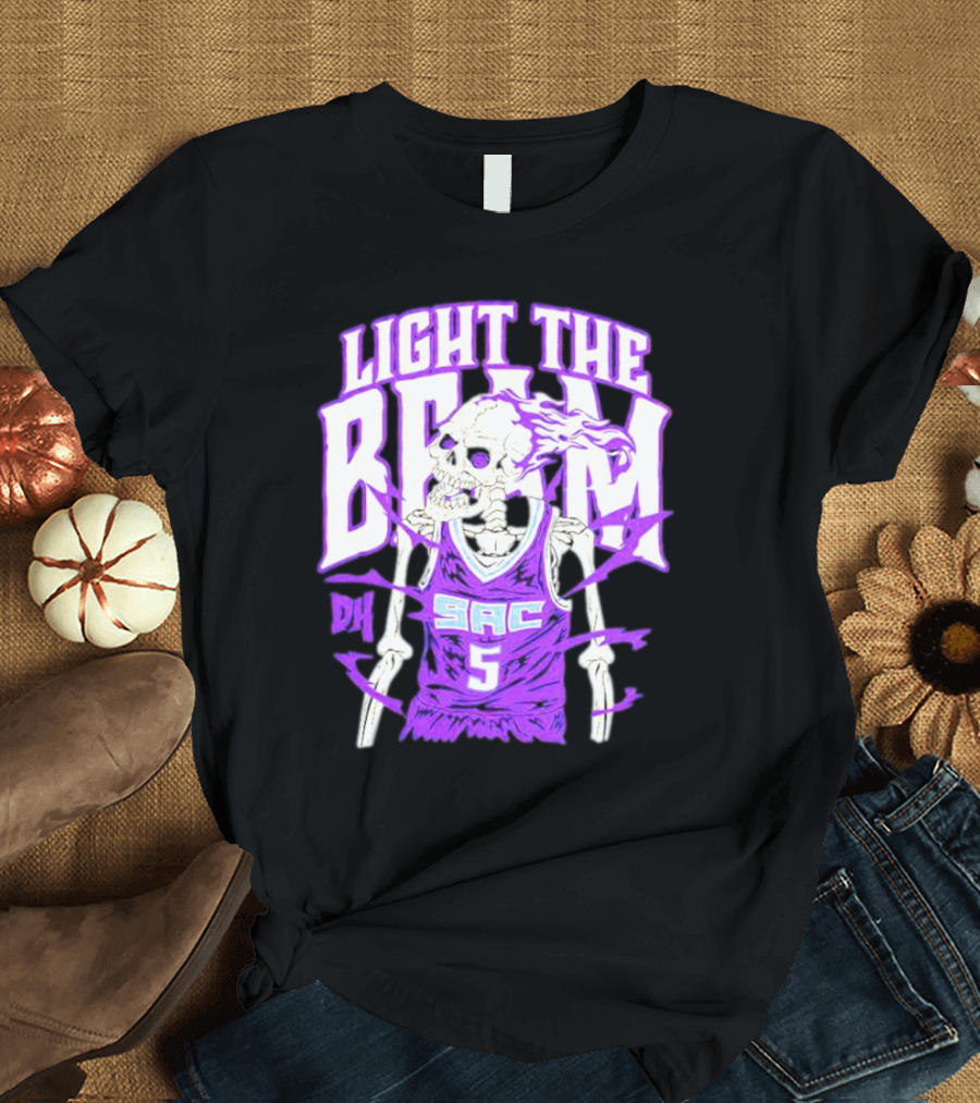 Light The Beam Skeleton SAC 5 Kings Drip Heads T-Shirt
