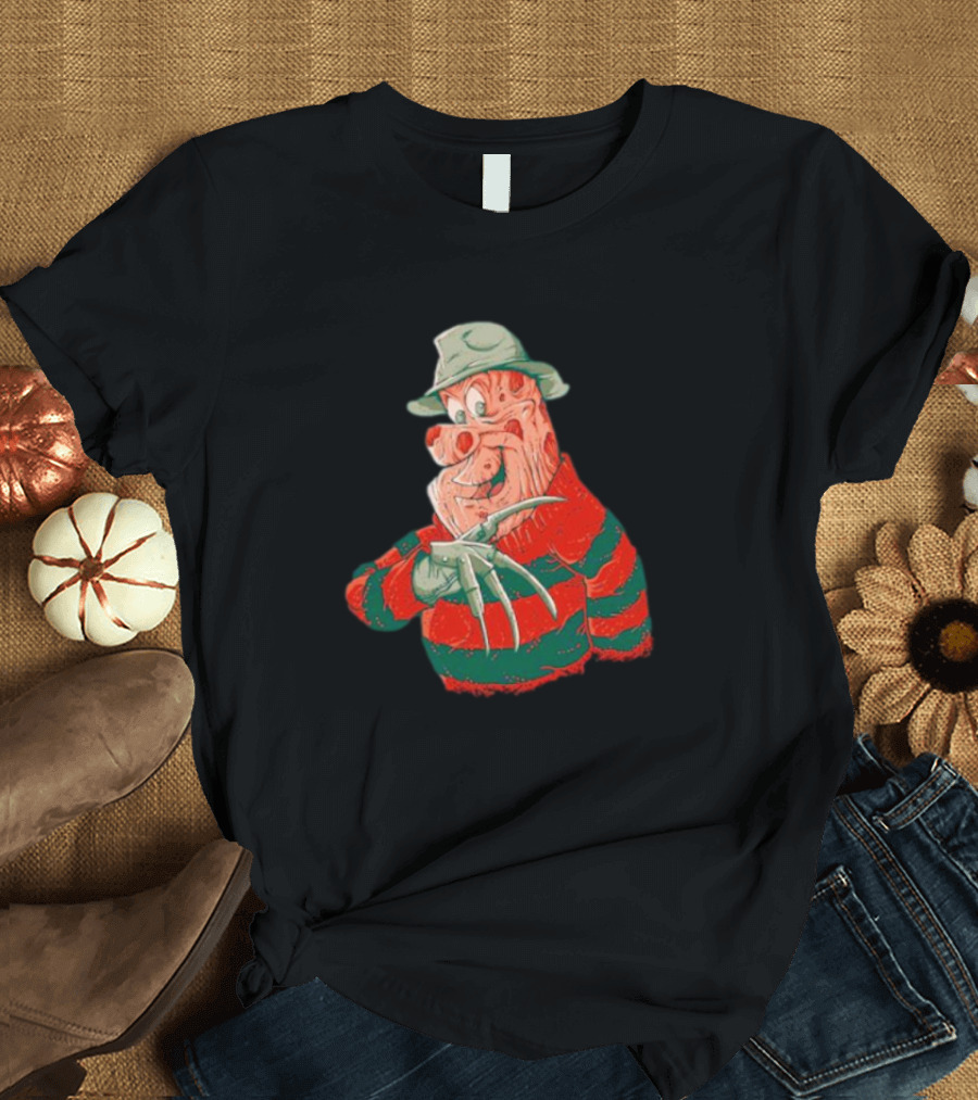 Flintstone Freddy Krueger Nightmare Crossover Mashup T-Shirt