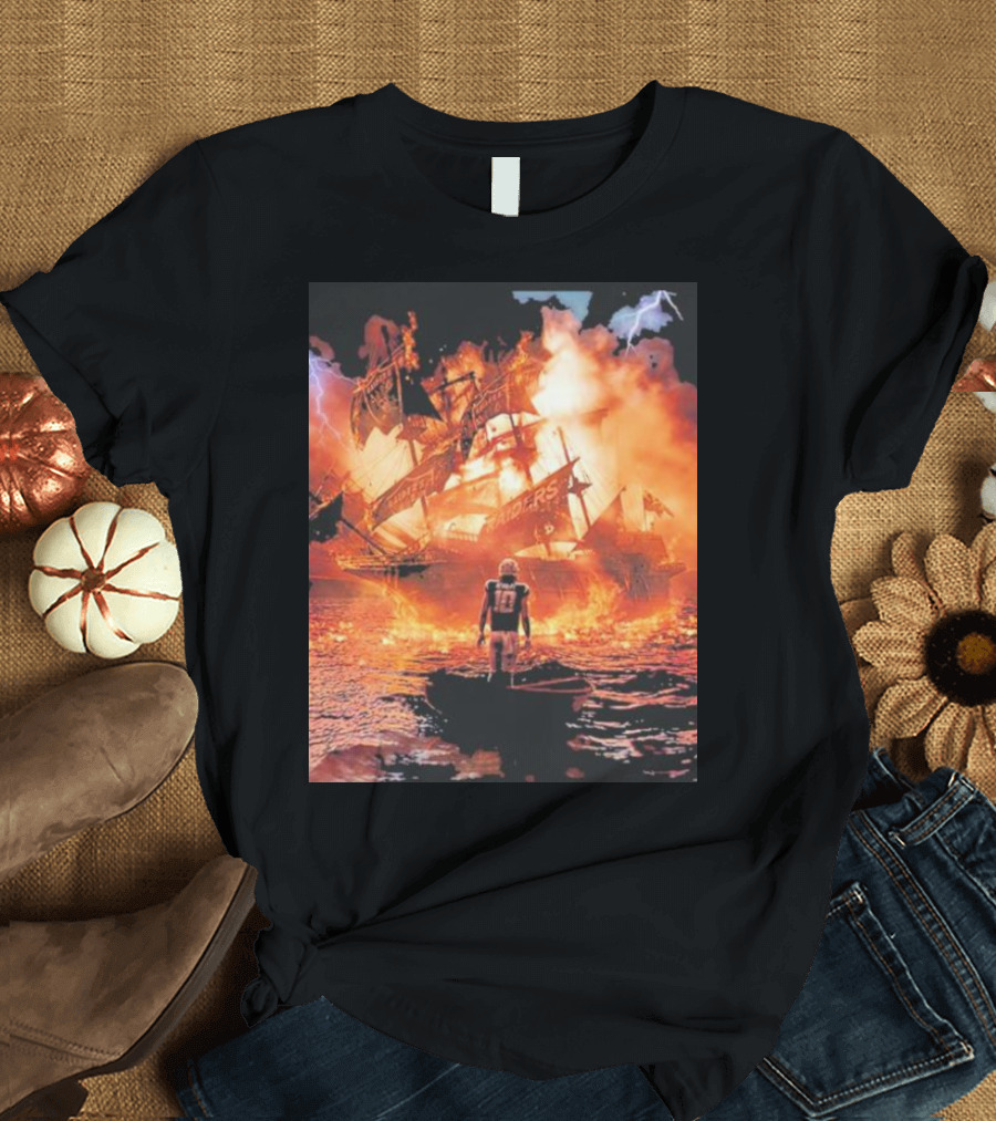 Los Angeles Chargers Justin Herbert Confronts Burning Raiders Ship in Epic Showdown T-Shirt
