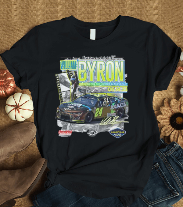 T-Shirt: Darlington Winner William Byron 100 Wins Number 24 Chevrolet Axalta Goodyear 400 05.14.23 T-Shirt Darlington Winner William Byron 100 Wins Number 24 Chevrolet Axalta Goodyear 400 05.14.23 T-Shirt