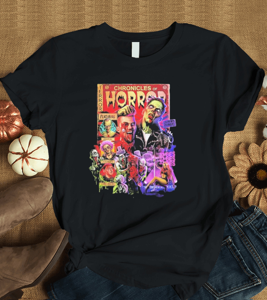 Chronicles of Horror Terror Featuring Undead Chaos Zombies T-Shirt