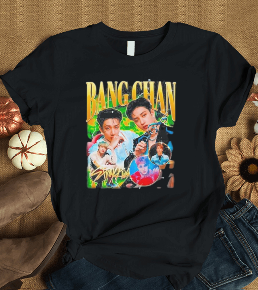 Bang Chan Stray Kids Multicolor Photo Collage T-Shirt