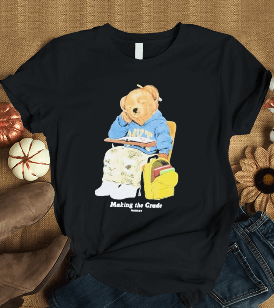 NYT Bear in School Desk with Yellow Backpack T-Shirt