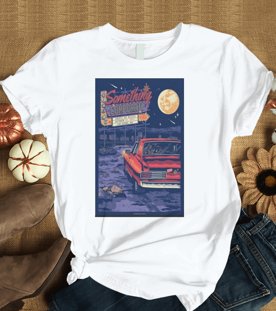 Something Corporate House of Blues October 28 2002 Las Vegas Moonlit Desert Drive T-Shirt