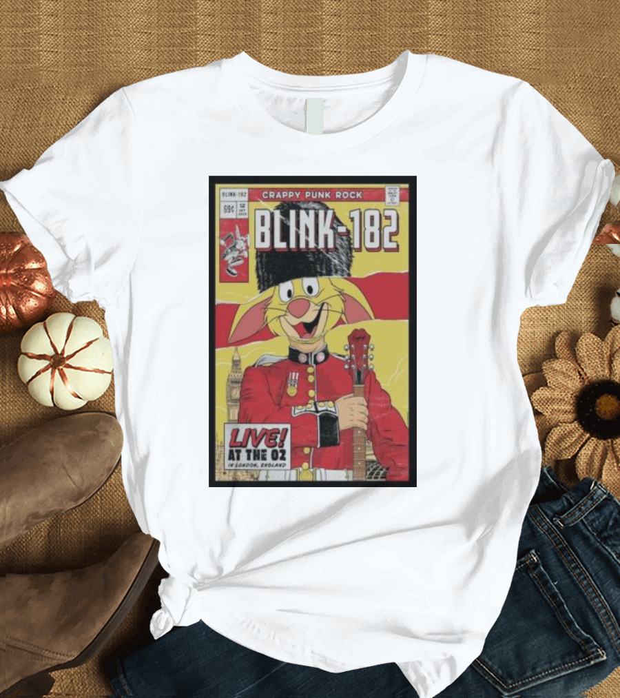 Blink-182 Crappy Punk Rock Live at The O2 London England Comic T-Shirt