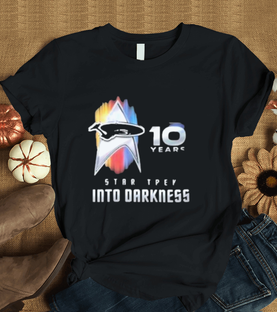 Star Trek Into Darkness 10 Years Anniversary Logo with Iconic Starfleet Insignia T-Shirt