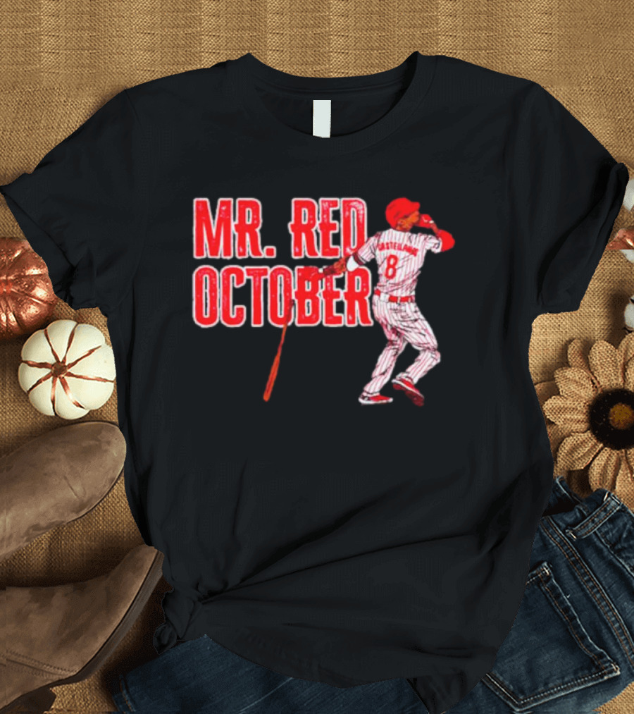 Philadelphia Phillies Mr. Red October Baseball Player Number 8 T-Shirt