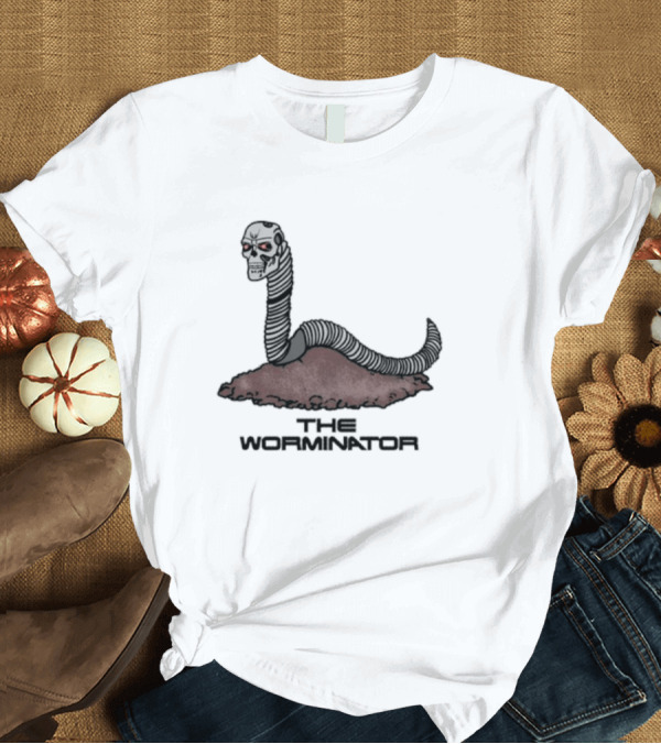 T-Shirt: The Worminator Terminator Skull T-Shirt The Worminator Terminator Skull T-Shirt