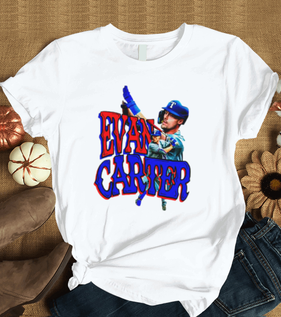 Evan Carter Texas Rangers Baseball Player Image T-Shirt