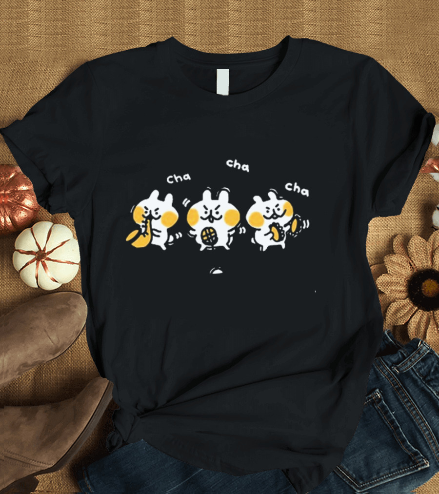 Liliuhms Shop Cha Cha Cha Dance Steps Yellow Dots on White T-Shirt