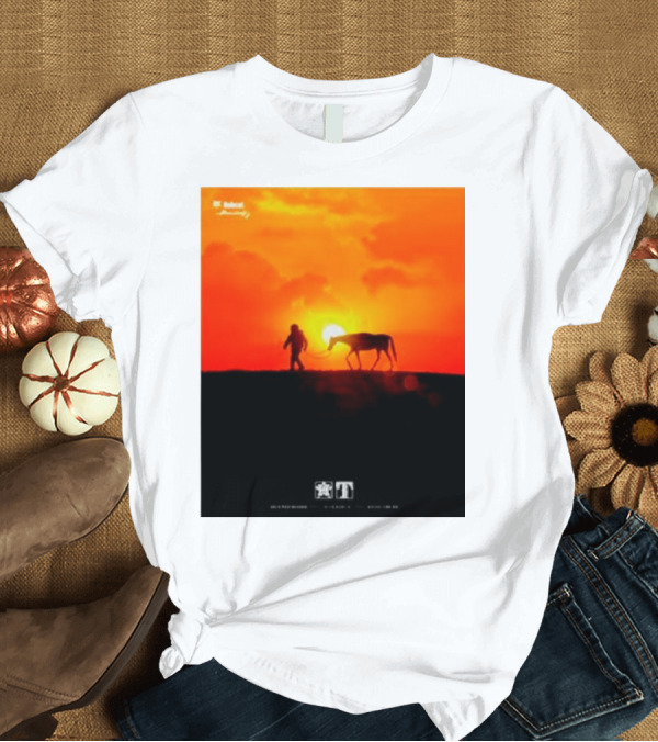 T-Shirt: Houston Sunset Astronaut with Horse in Space City Meets Wild West T-Shirt Houston Sunset Astronaut with Horse in Space City Meets Wild West T-Shirt
