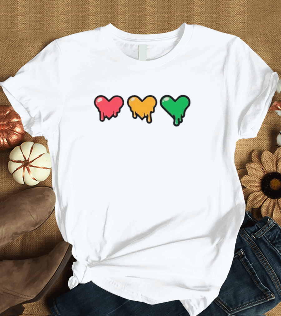 Life Series Heart Drip Trio Red Yellow Green T-Shirt