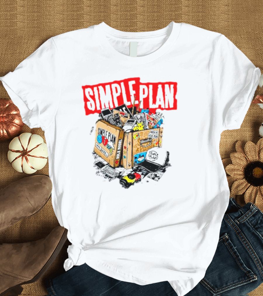 Simple Plan Vintage Tour Memorabilia Box Souvenir Collection T-Shirt