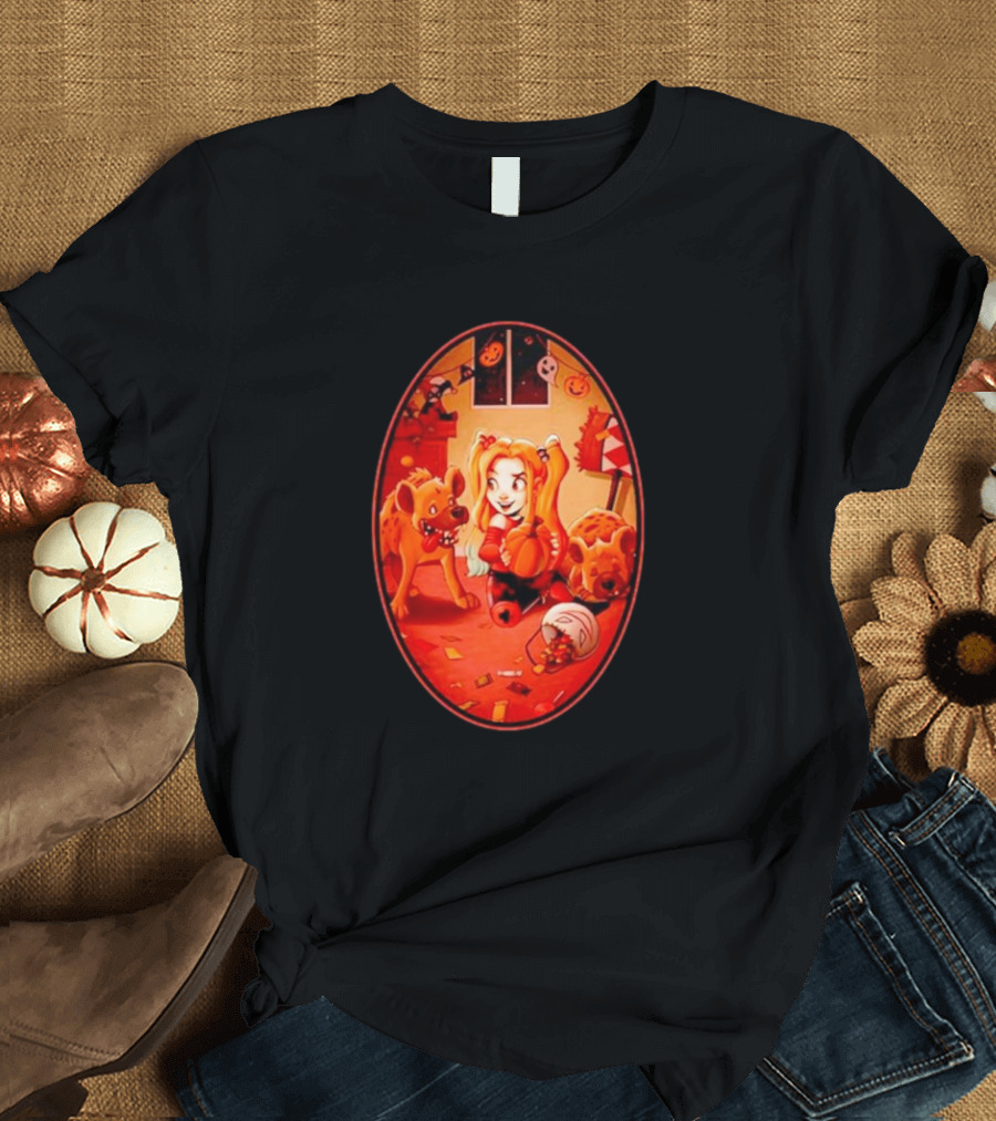Trick or Treat Chrissie Zullo Variant Harley Quinn Halloween Hyenas T-Shirt