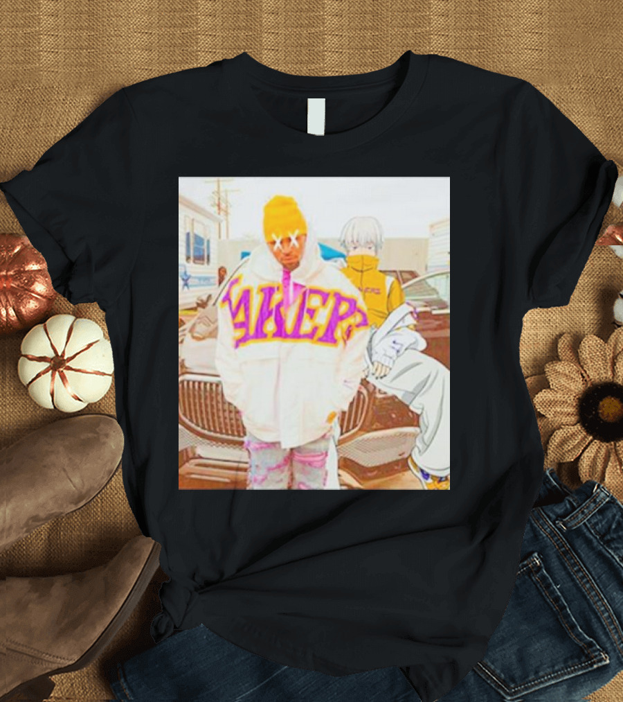 Lakers x Chris Brown x Toge Inumaki Anime Crossover Cursed Speech T-Shirt