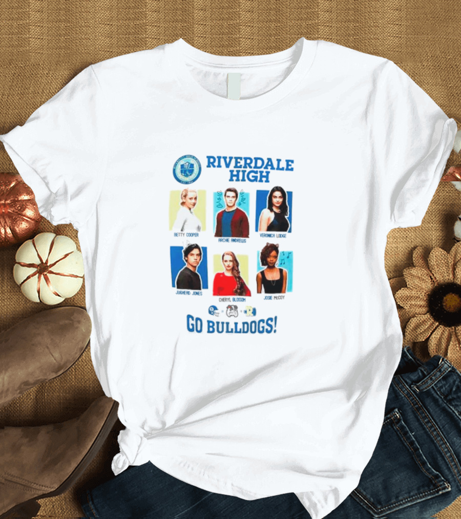 Riverdale High Yearbook Photos Archie Betty Veronica Jughead Cheryl Josie Go Bulldogs T-Shirt
