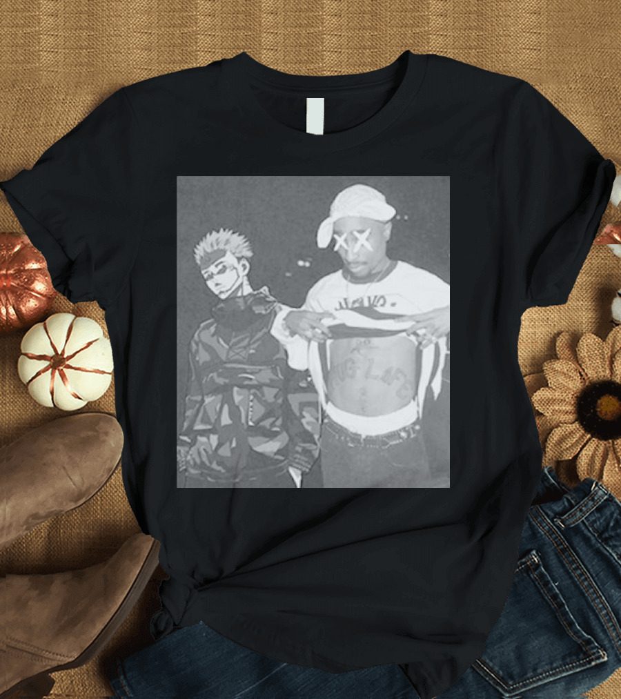 Tupac Shakur Sukuna Jujutsu Kaisen King of Curses Thug Life Edit T-Shirt