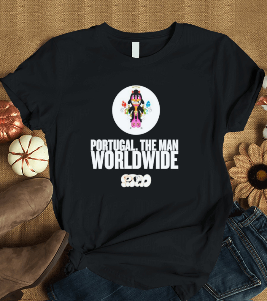PORTUGAL. THE MAN WORLDWIDE CHARACTER WITH COLORFUL HANDS AND HALO T-Shirt