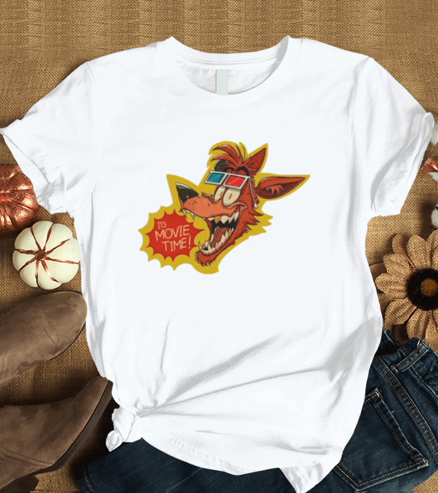 Wolf It's Movie Time Retro 3D Glasses Fun T-Shirt
