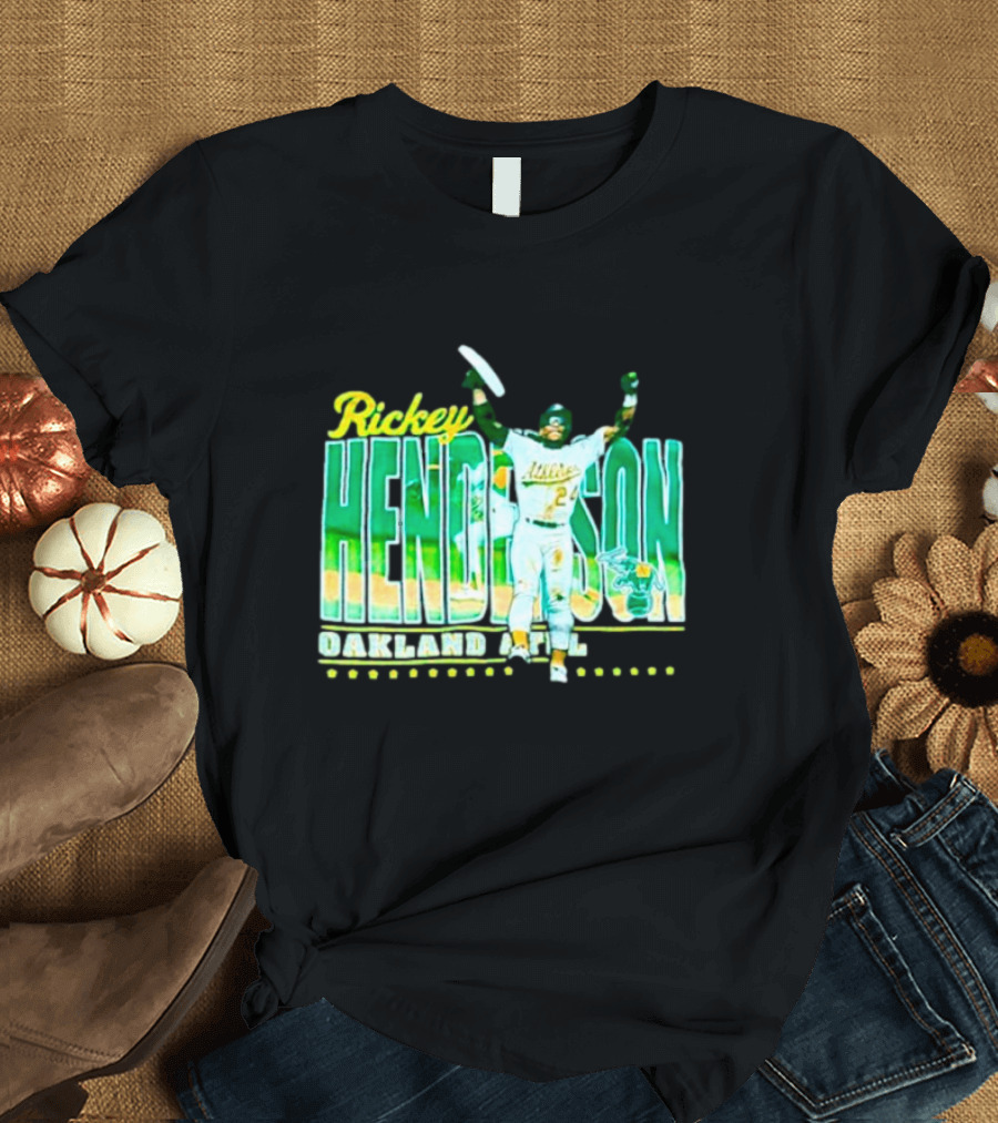 Rickey Henderson Oakland Athletics 24 Baseball Legend T-Shirt