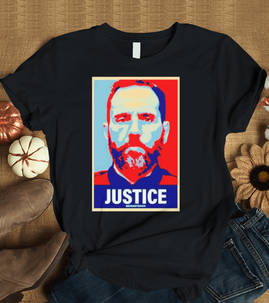 Justice Poster Style Image with MediasTouch Text T-Shirt