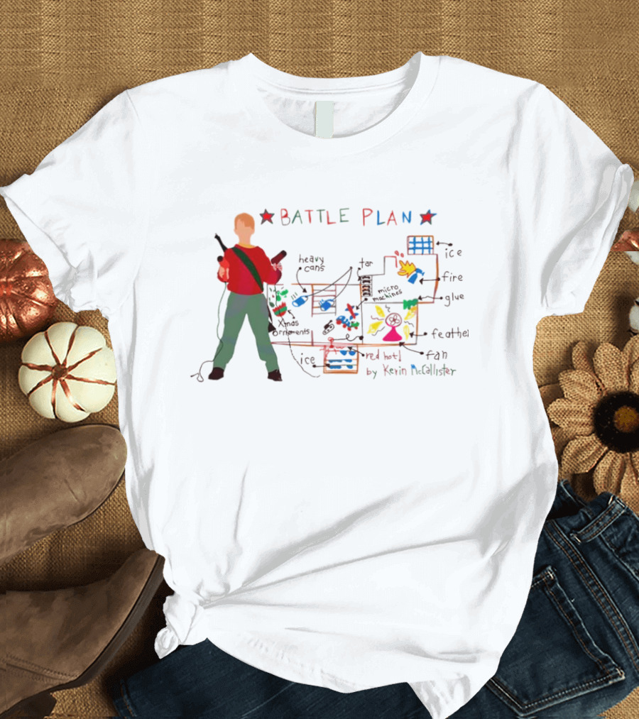 Home Alone Battle Plan Ice Fire Glue Feathers T-Shirt