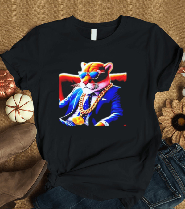 T-Shirt: Og Cosmo Cougar BYU Chain Sunglasses Suit T-Shirt Og Cosmo Cougar BYU Chain Sunglasses Suit T-Shirt