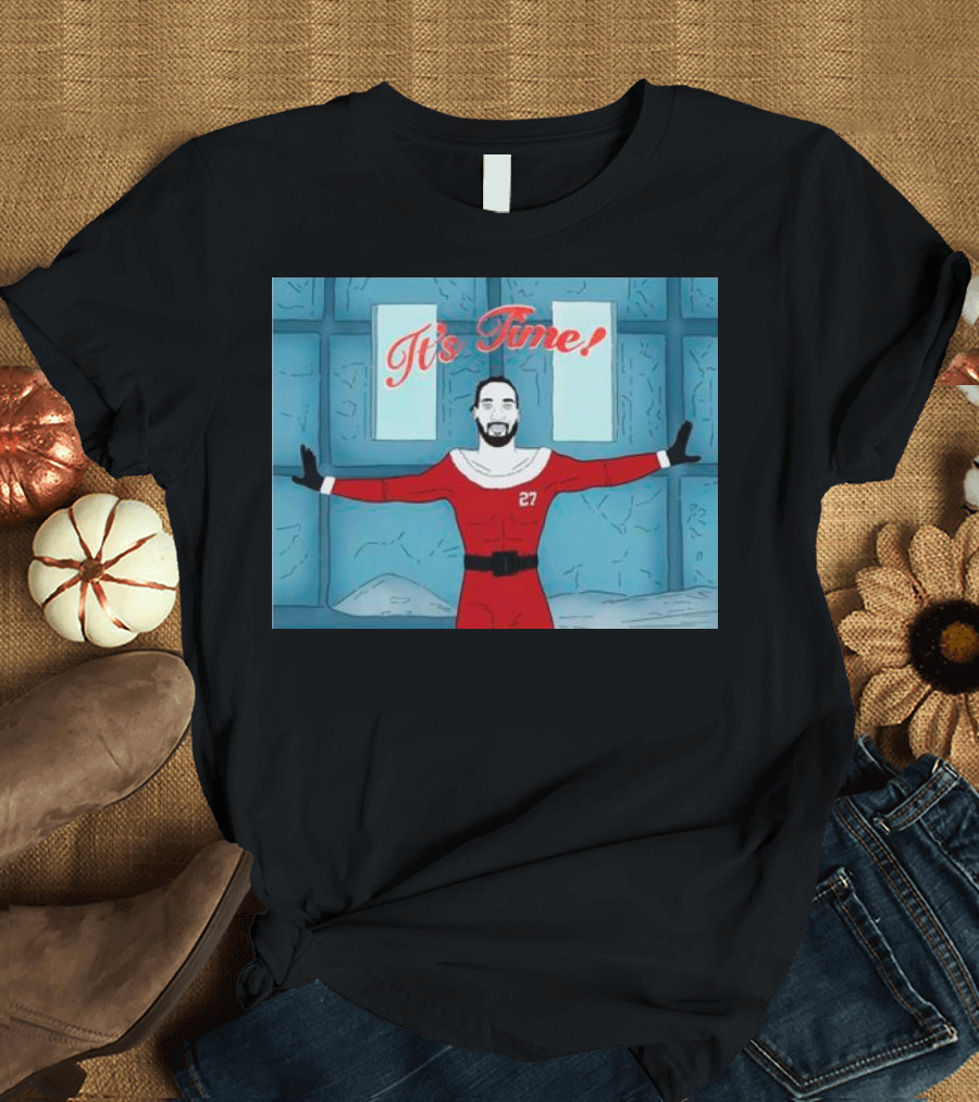 Dontae Johnson Santa It's Time in Red Suit with Number 27 T-Shirt