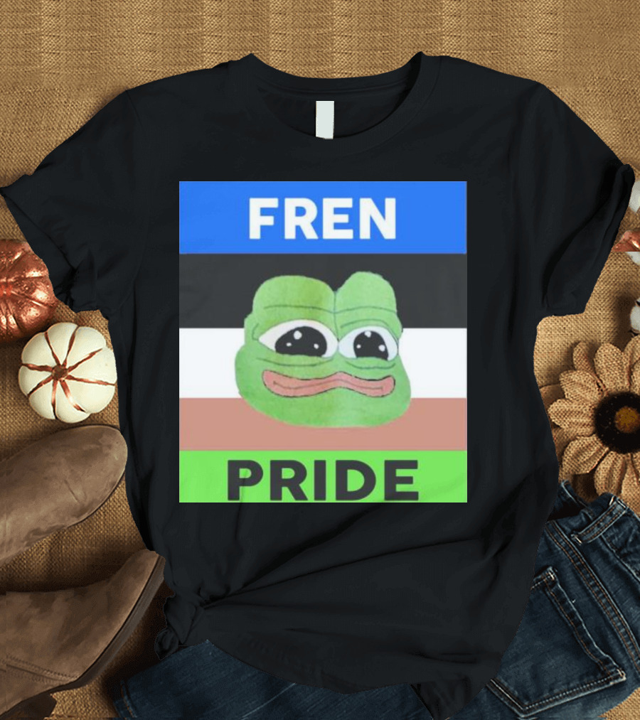 Fren Pride Frog Pepe Memetic Ally Flag Colors T-Shirt