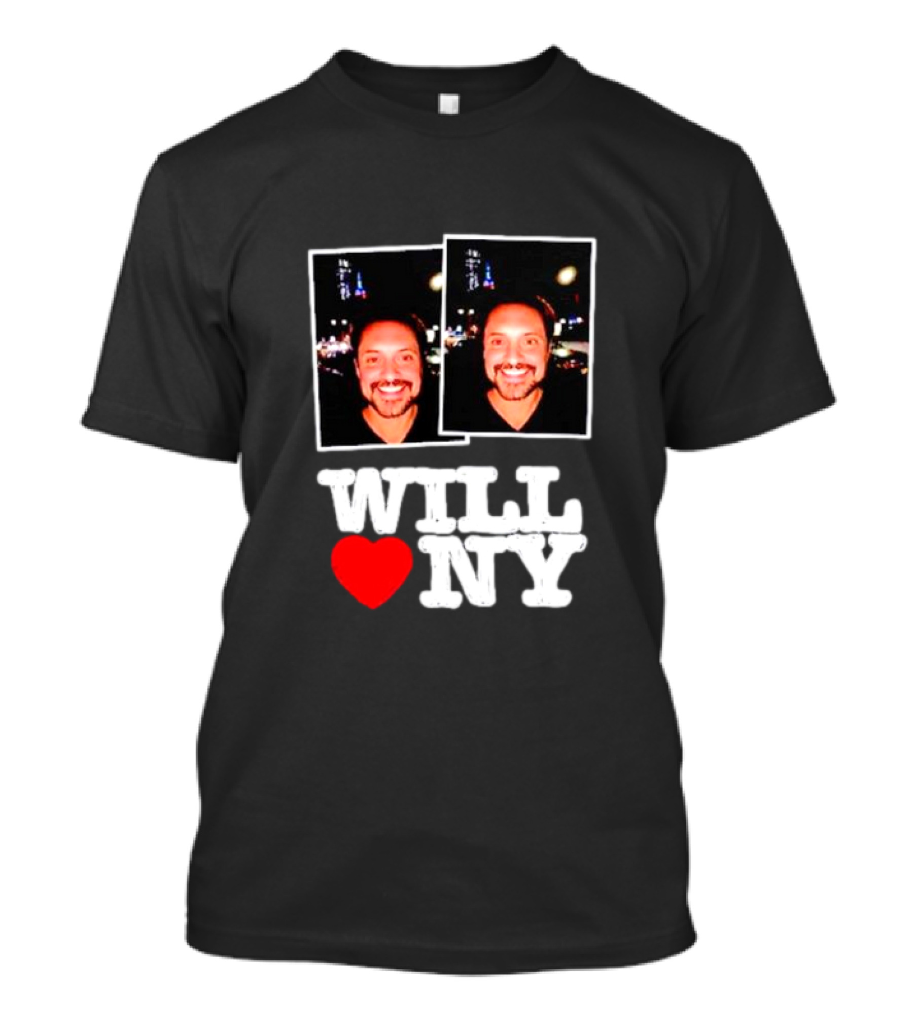 WILL ❤️ NY Double Photo Smiling Face T-Shirt